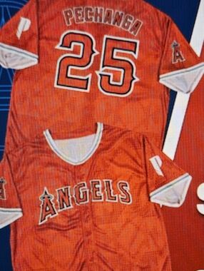 New Angels #25 Red Baseball Jersey One Size